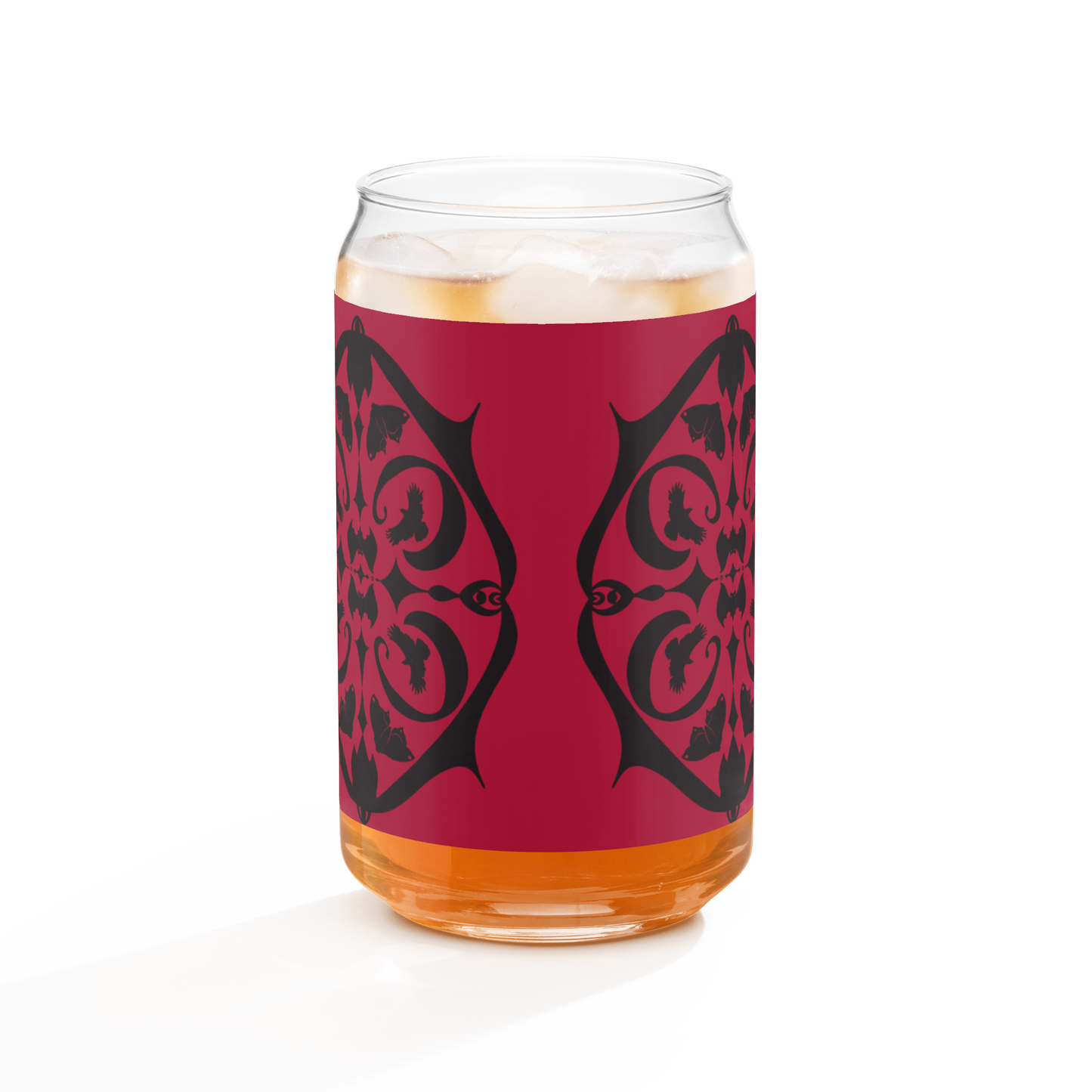 Bats, Ravens & Moths Folk Art  Can-shaped Glass