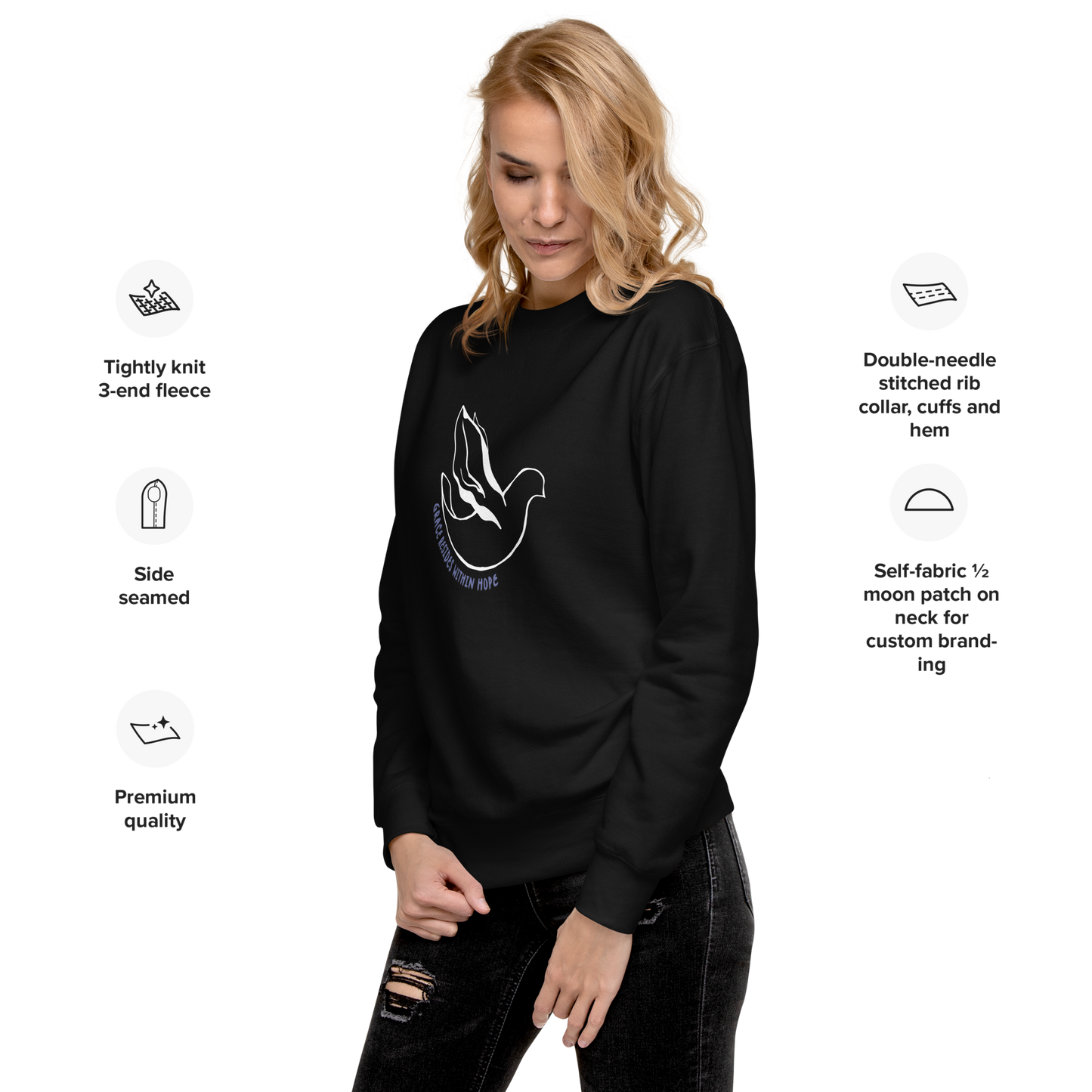 Sudadera premium unisex Grace Dove