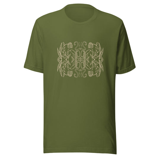 Tulip Garden Linocut Unisex T-shirt