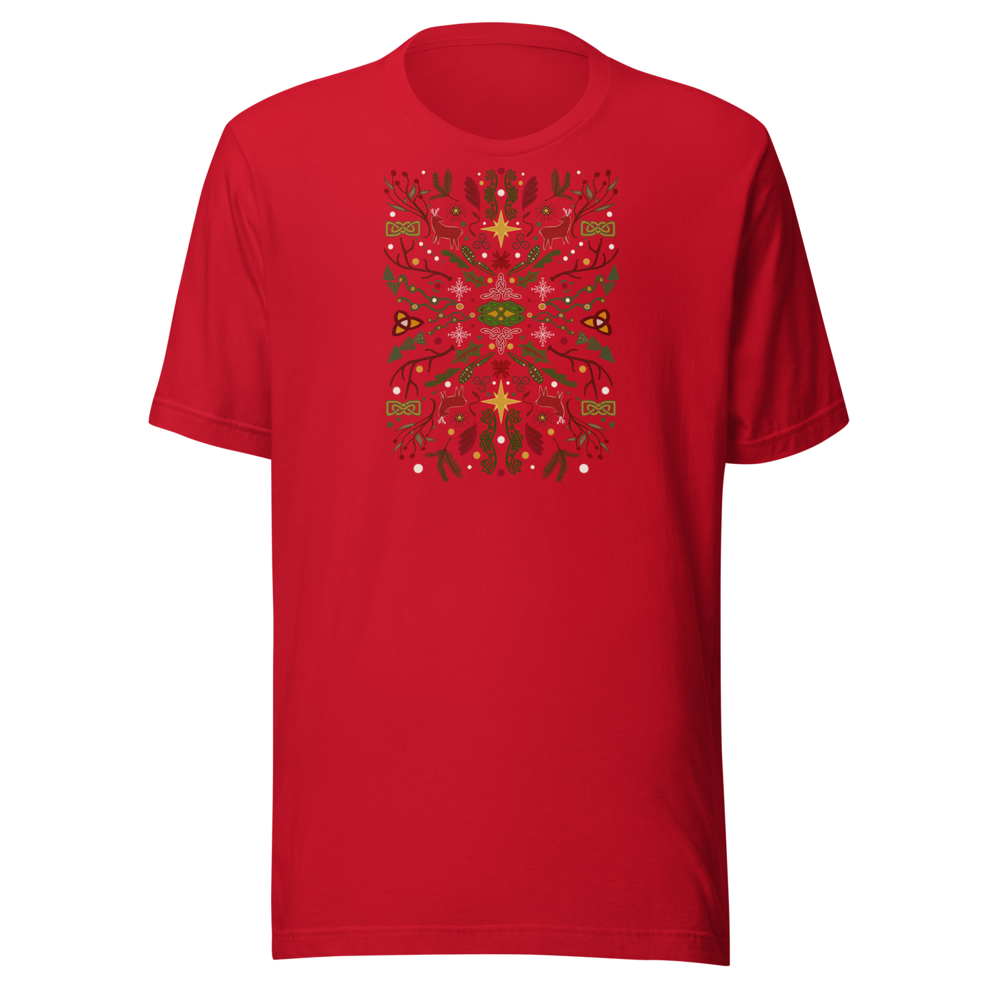 Camiseta de arte popular navideño celta
