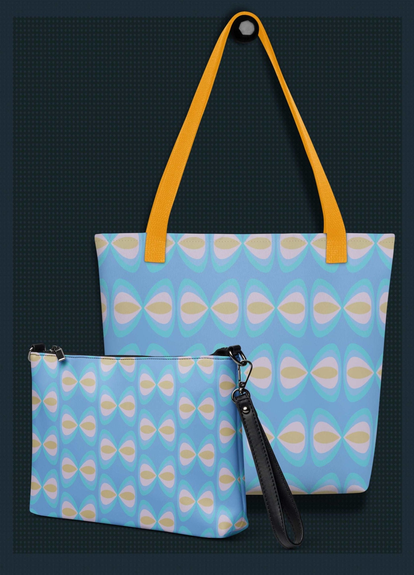 Bauhaus Butterfly  Patterned Coordinating Crossbody Bag + Tote