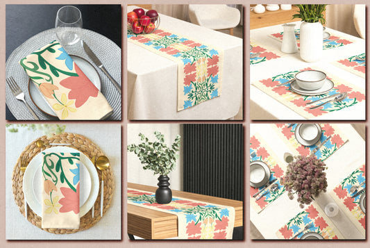 Set mit Tischwäsche „Retro Bouquet“