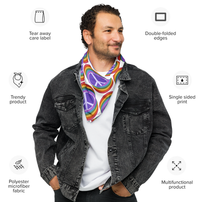 Rainbow Peace (Light) Bandana Scarf