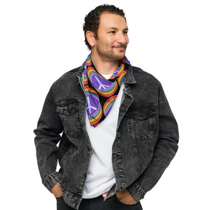 Rainbow Peace (Dark) Bandana Scarf