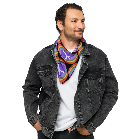 Rainbow Peace (Dark) Bandana Scarf