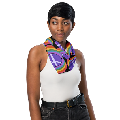 Rainbow Peace (Dark) Bandana Scarf