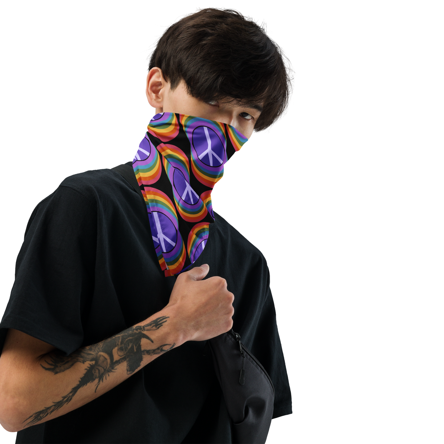 Rainbow Peace (Dark) Bandana Scarf