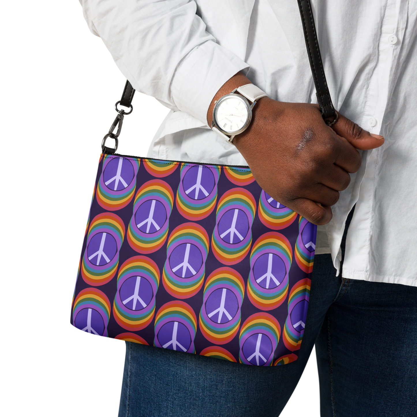 Rainbow Peace Crossbody Bag