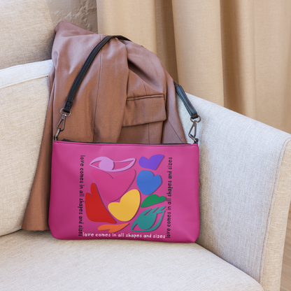 Love Comes in All Shapes & Sizes Rainbow Crossbody Bag