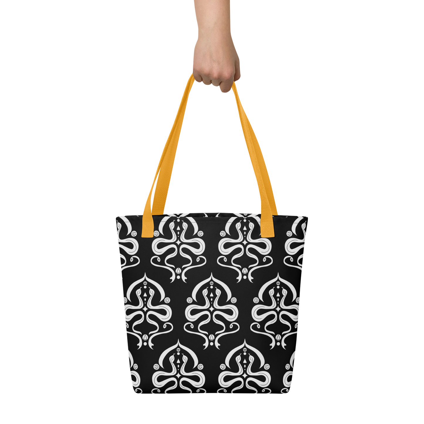 Serpentine Veil Emblem Patterned Tote