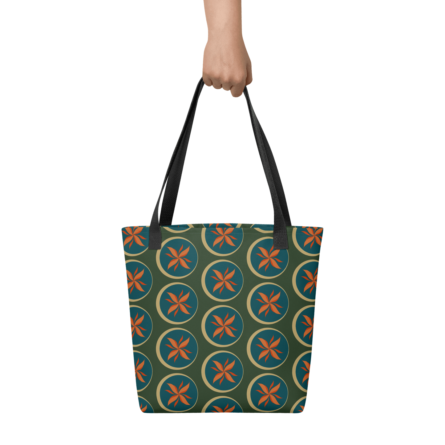 Fire Flower Pattern Tote