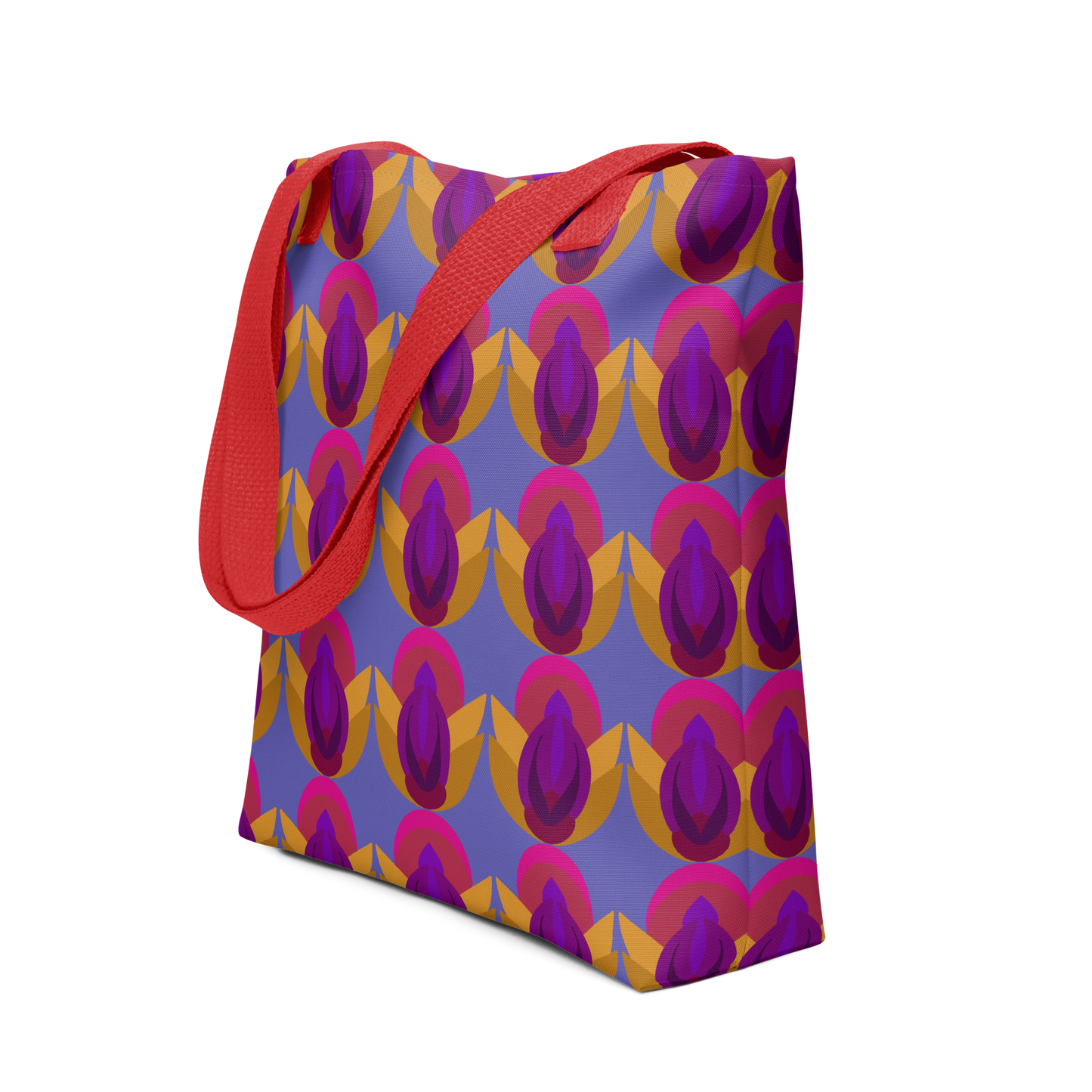 Retro Lotus Pattern Tote