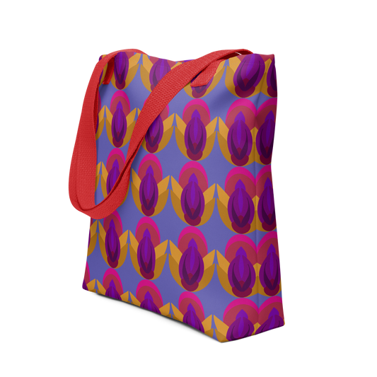 Retro Lotus Pattern Tote