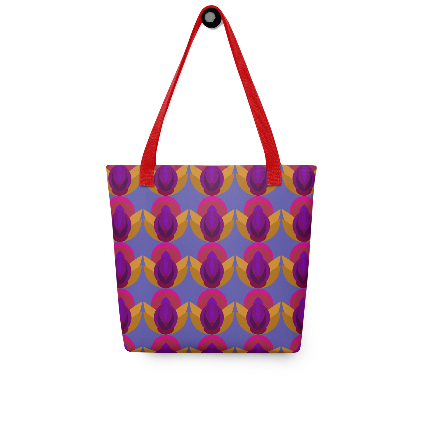 Retro Lotus Pattern Tote