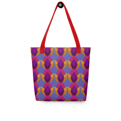 Retro Lotus Pattern Tote