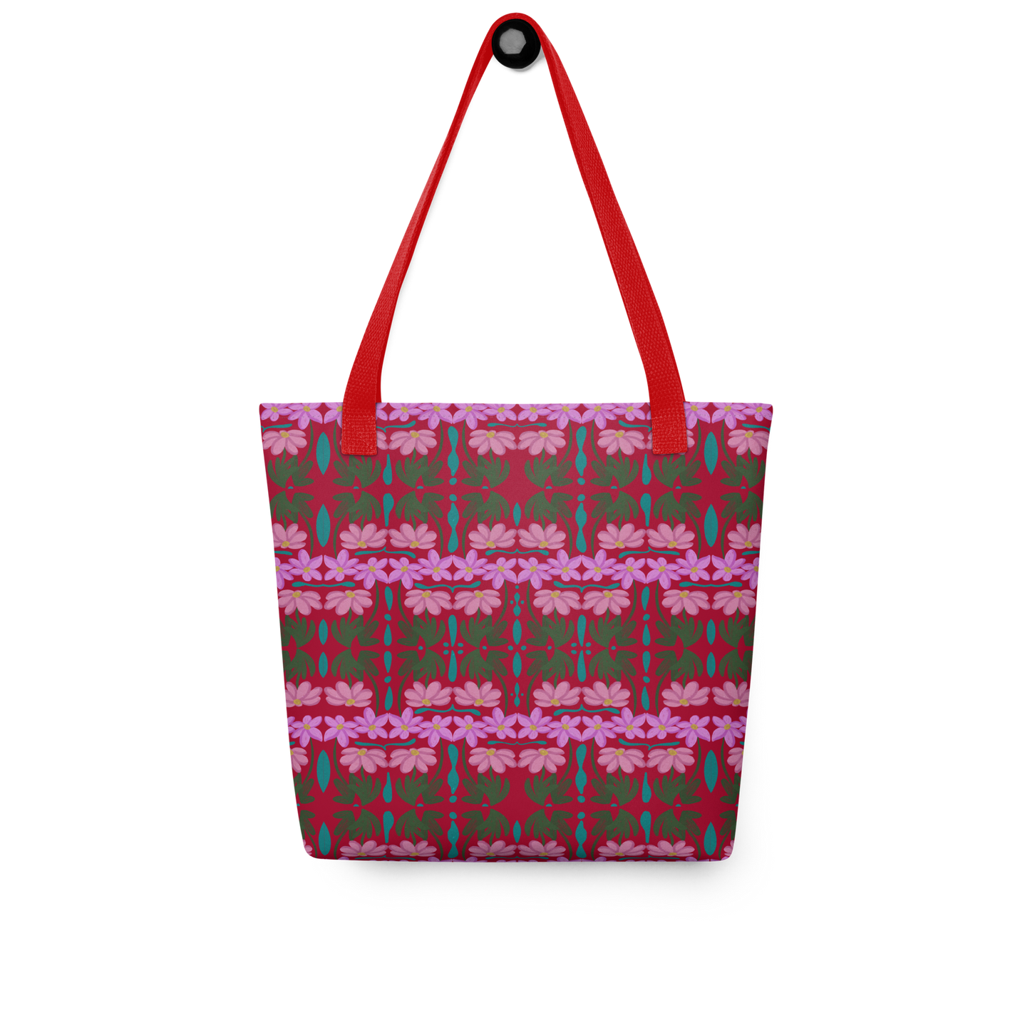 Retro Pink Daisy Pattern Tote