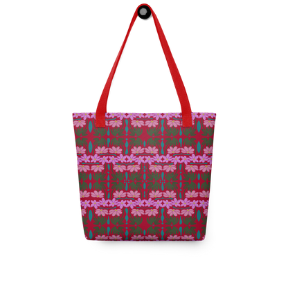 Retro Pink Daisy Pattern Tote