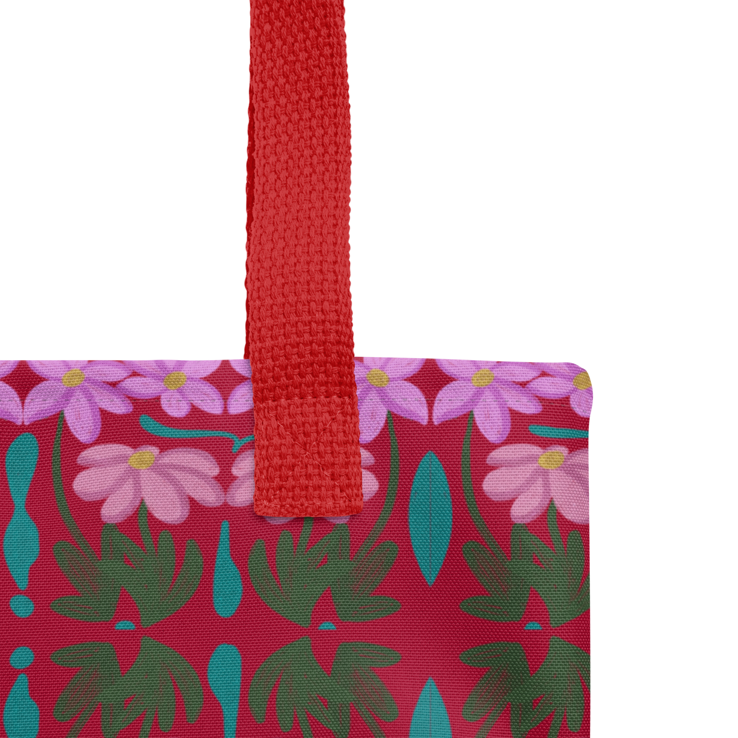 Retro Pink Daisy Pattern Tote