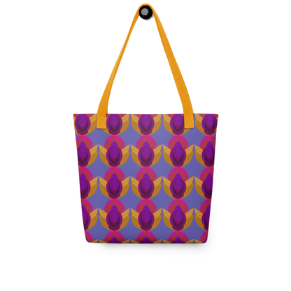 Retro Lotus Pattern Tote