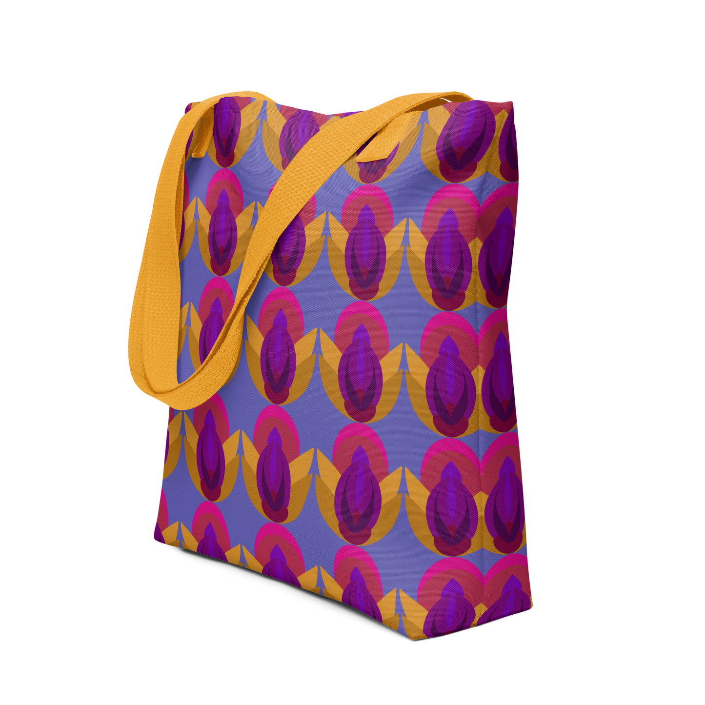 Retro Lotus Pattern Tote