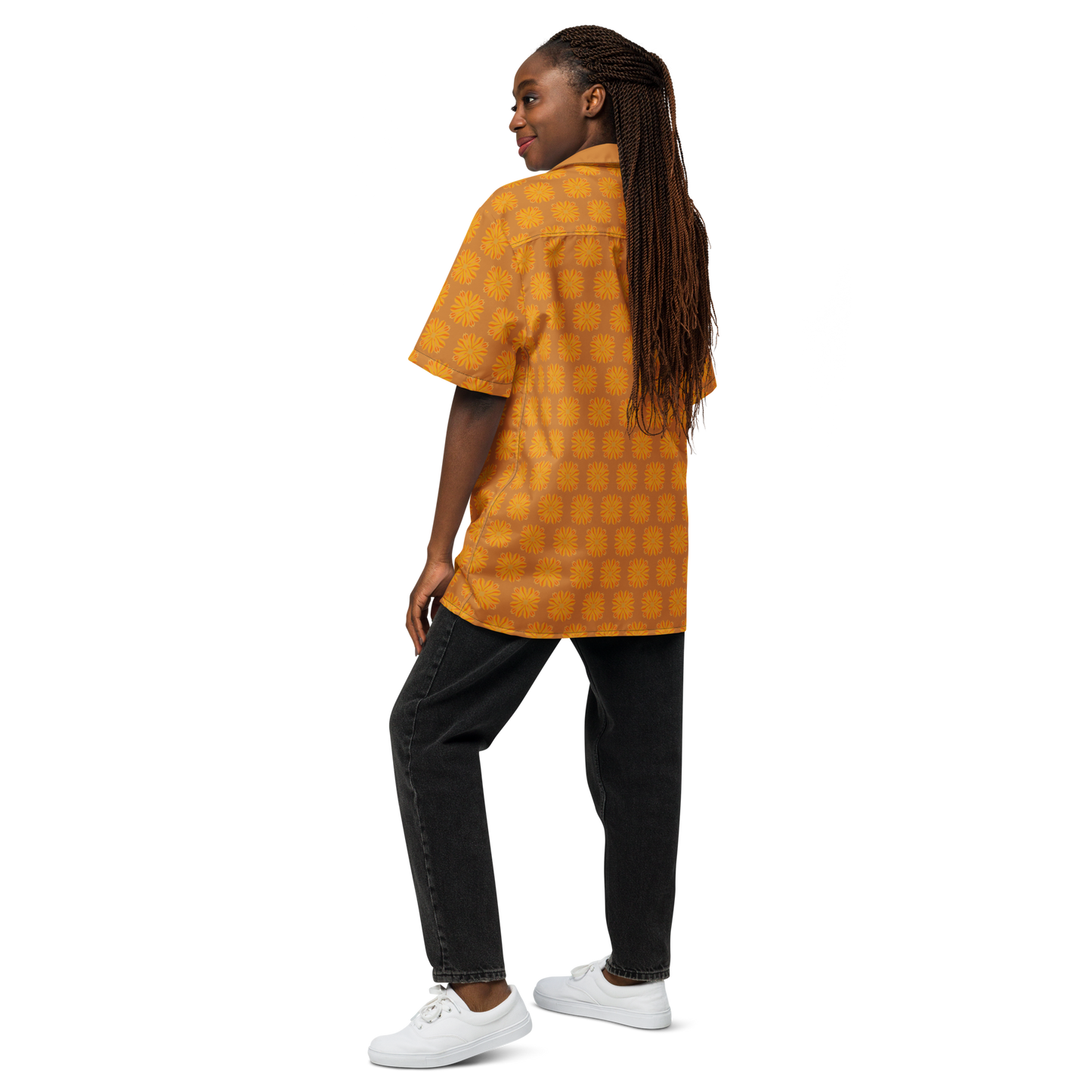 Retro Sunburst Unisex Button-up Shirt