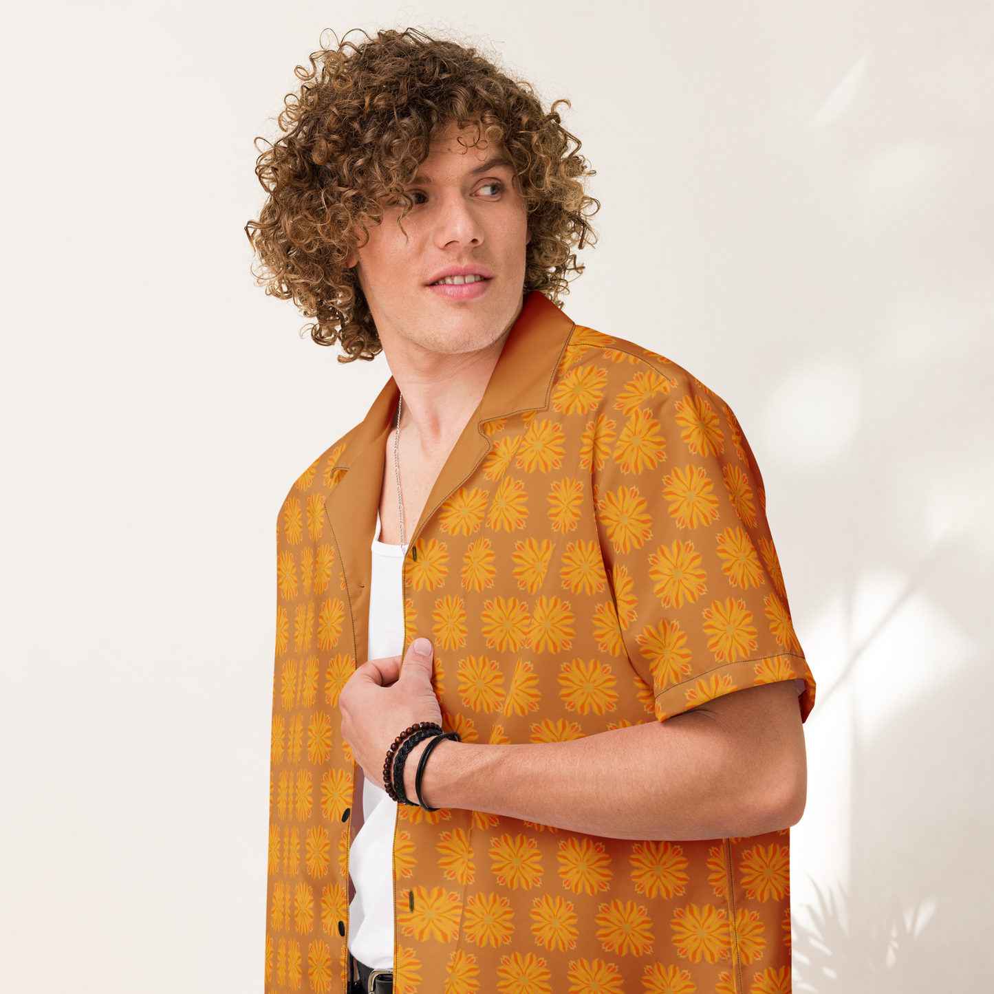 Retro Sunburst Unisex Button-up Shirt