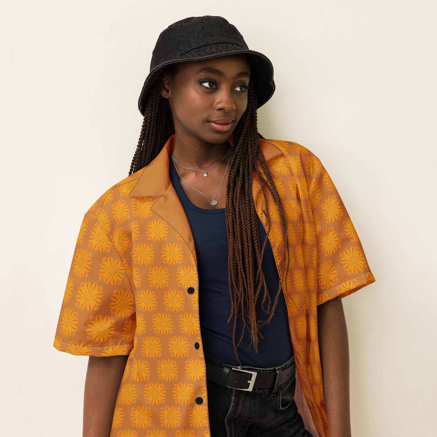 Retro Sunburst Unisex Button-up Shirt