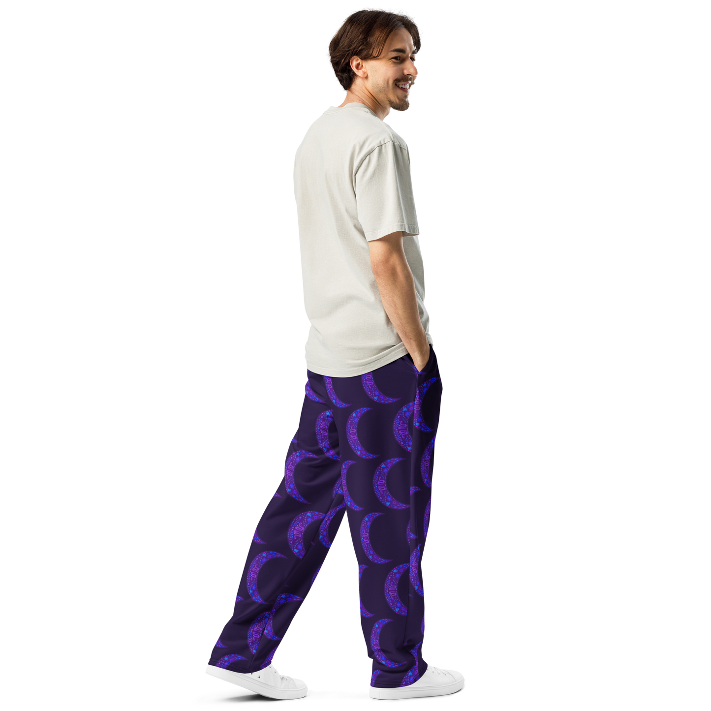 Serpent Moon Folk Art Unisex Wide-leg Joggers