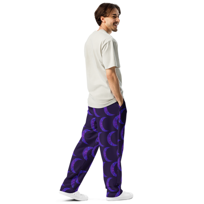 Serpent Moon Folk Art Unisex Wide-leg Joggers