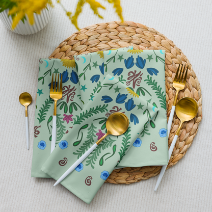 Sunflower Folk Art Cloth Napkin Set