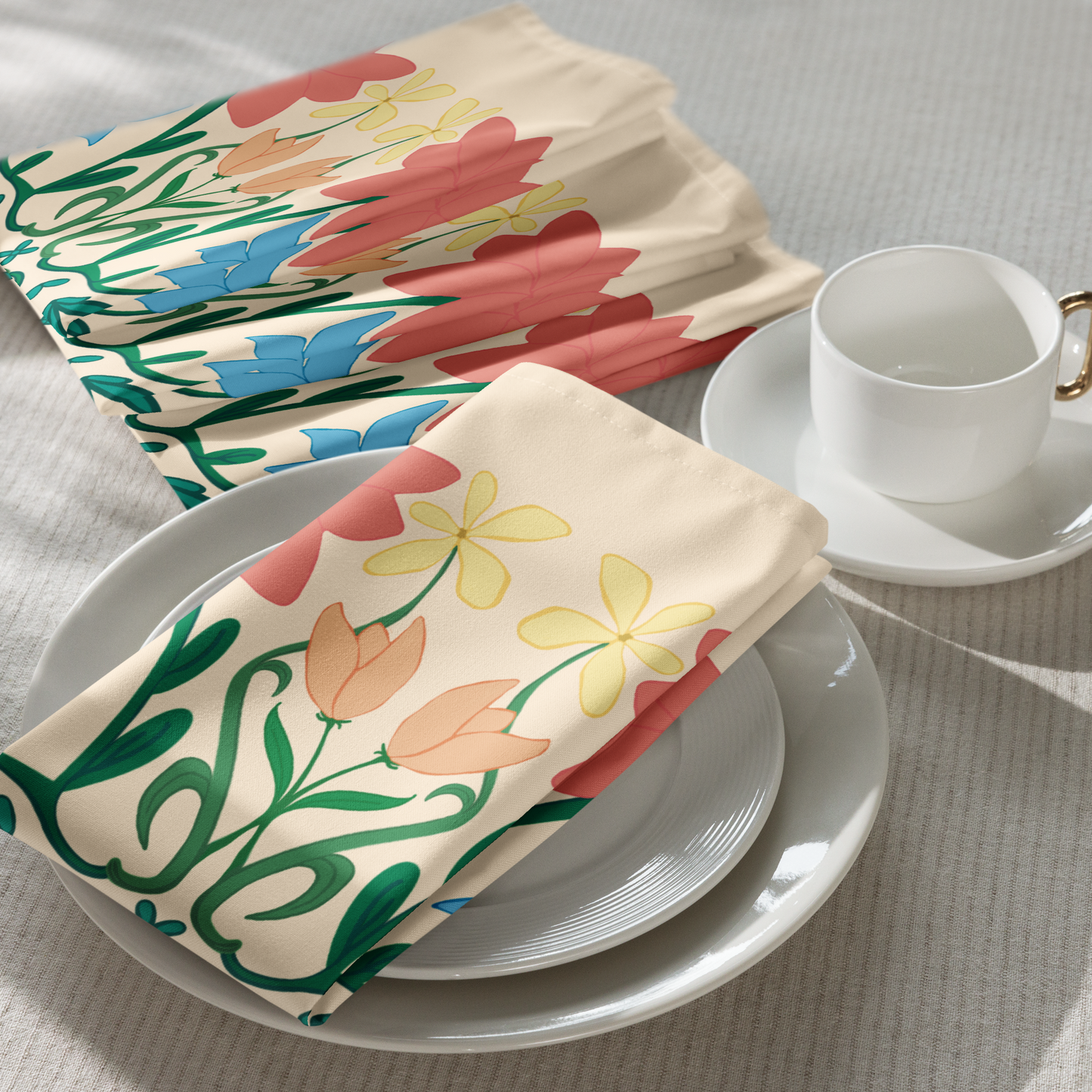 Retro Bouquet Cloth Napkin Set