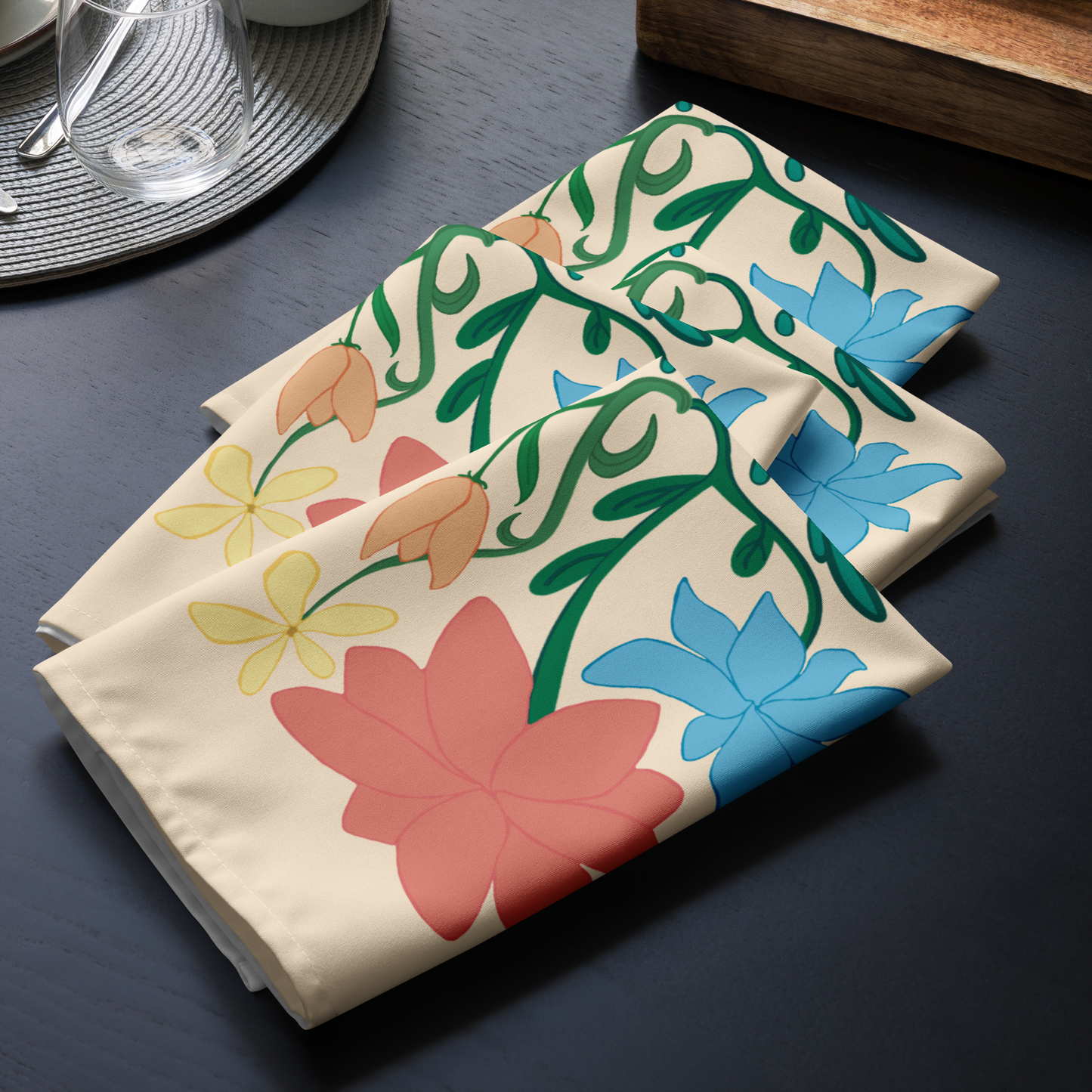 Retro Bouquet Cloth Napkin Set