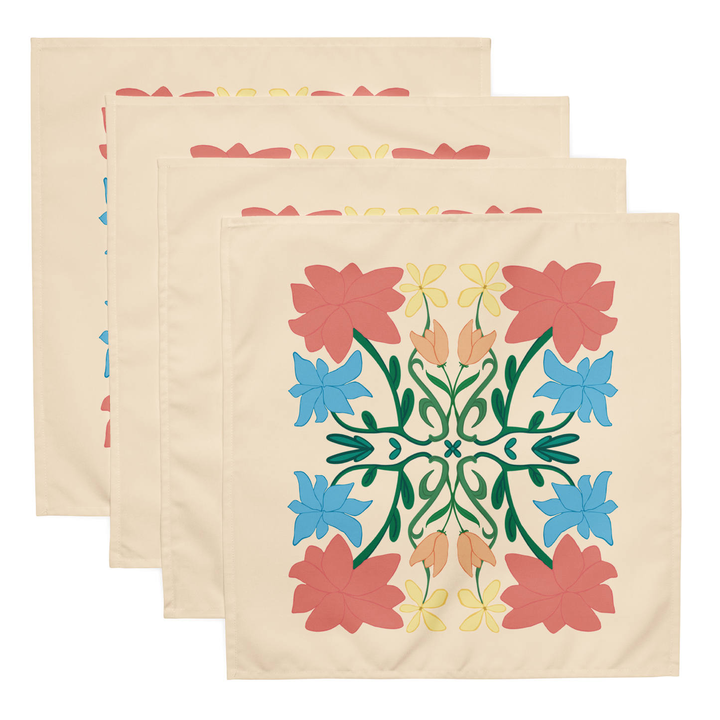 Retro Bouquet Cloth Napkin Set