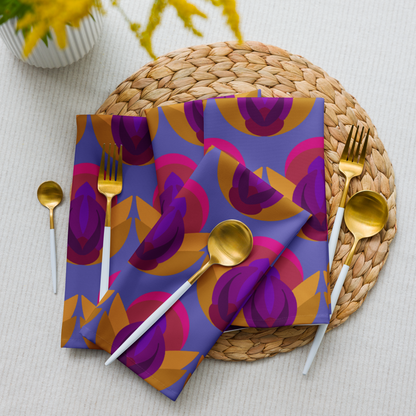 Retro Lotus Cloth Napkin Set