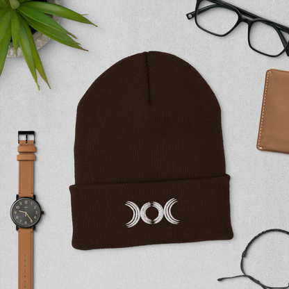 Beanie mit Dreifachmond-Stickerei