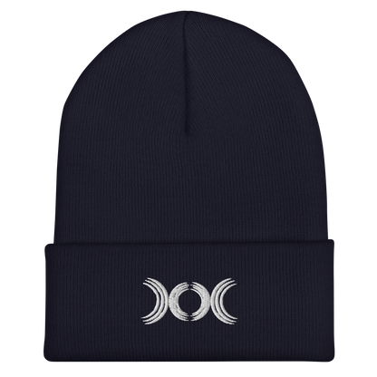 Beanie mit Dreifachmond-Stickerei