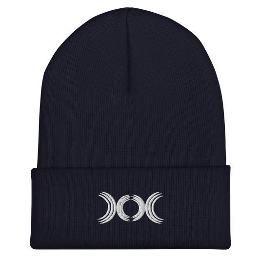 Beanie mit Dreifachmond-Stickerei