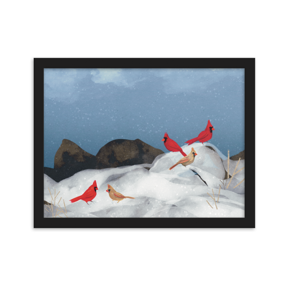 Winter Cardinals Framed Print