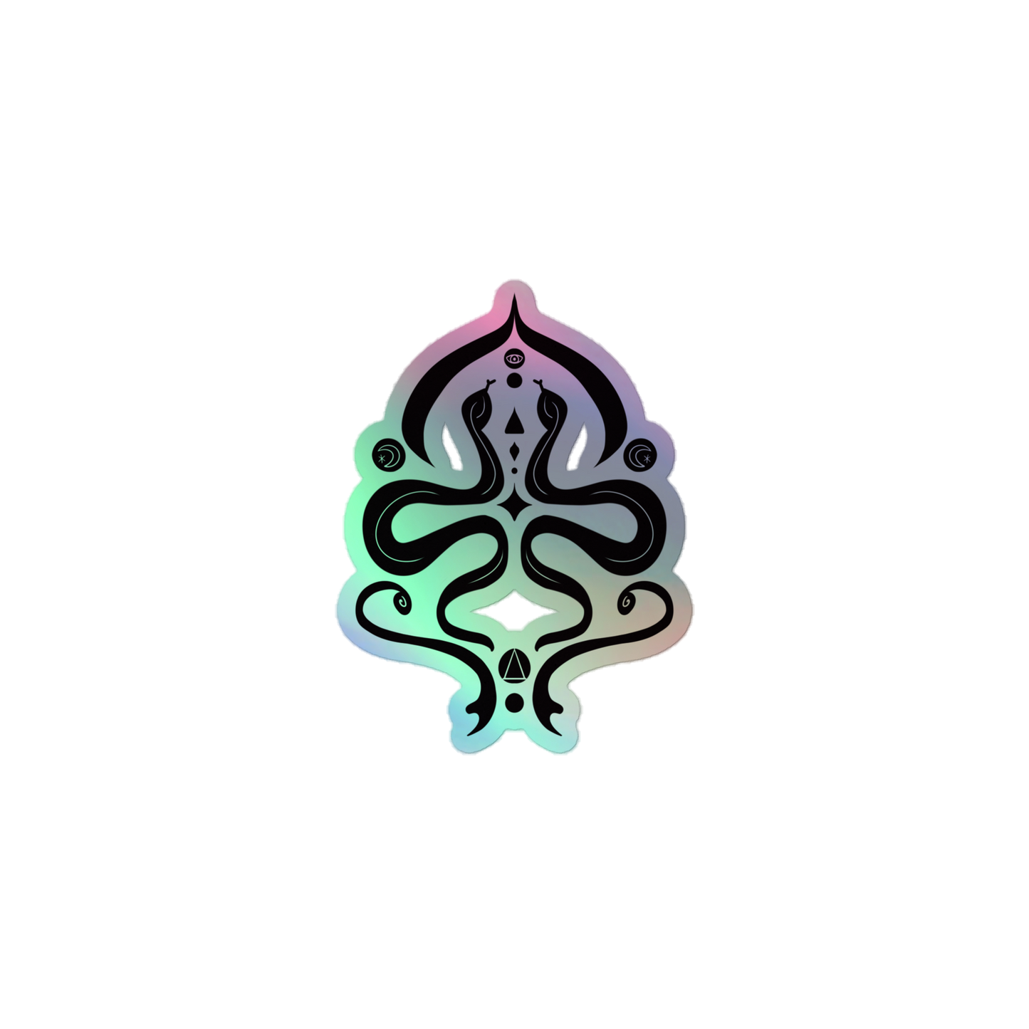 Serpentine Veil Emblem Holographic Stickers