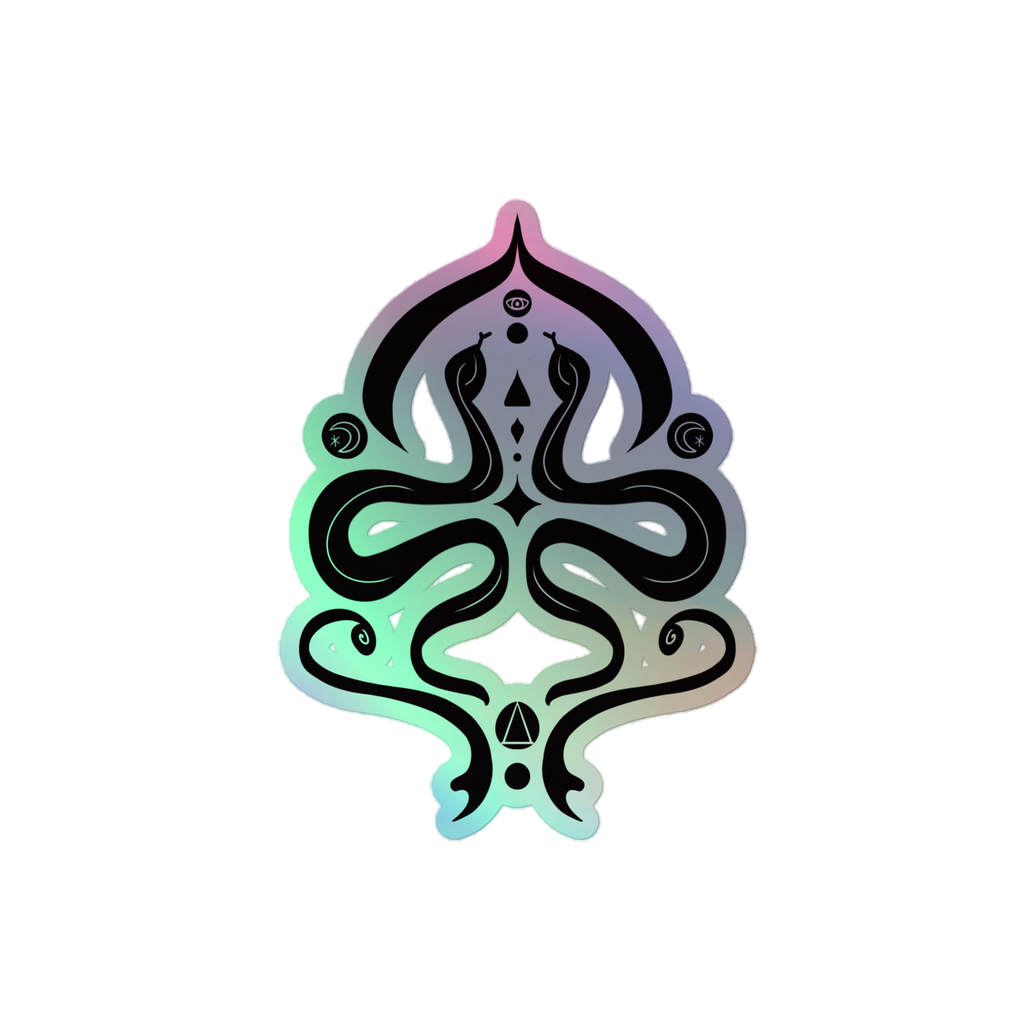 Serpentine Veil Emblem Holographic Stickers