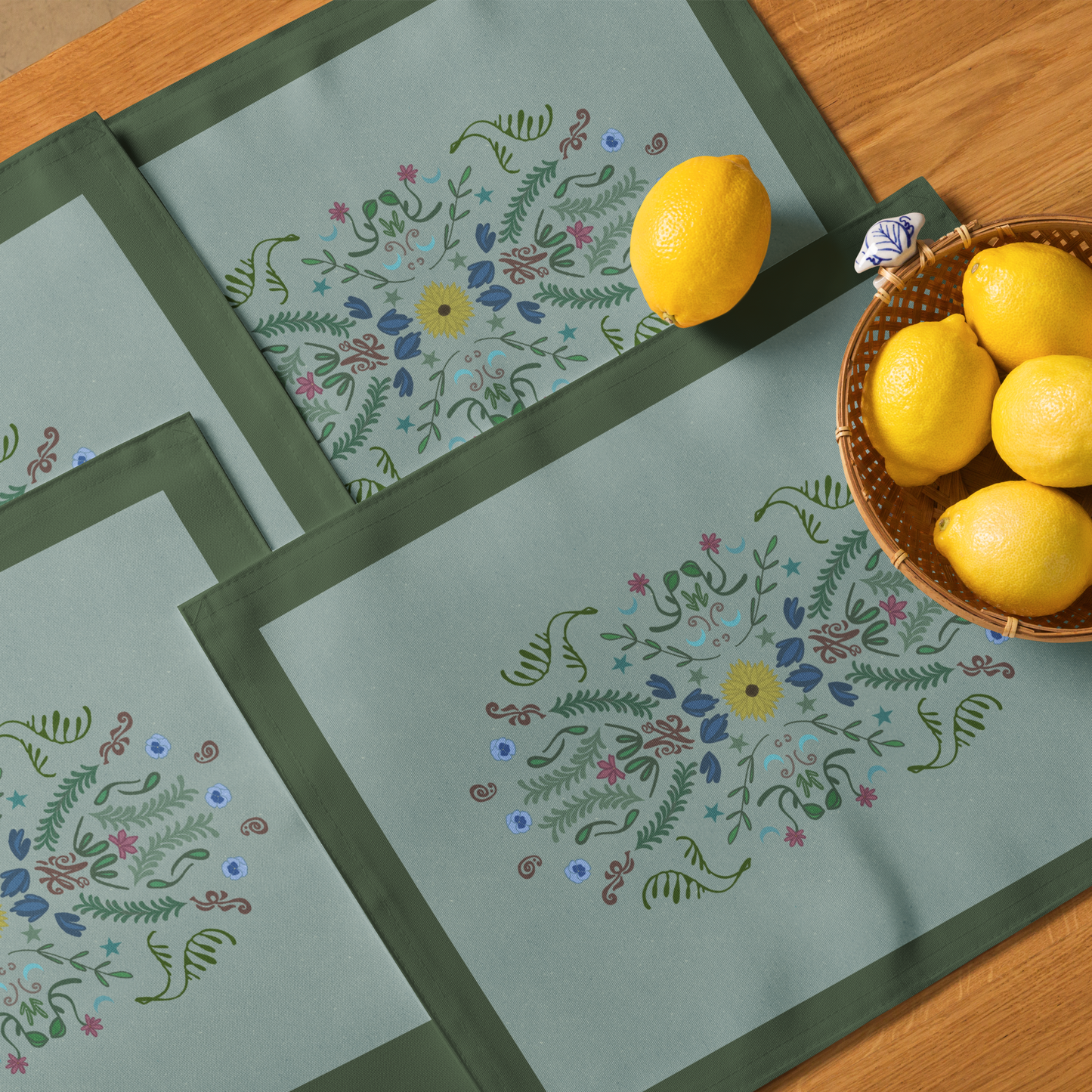 Sunflower Folk Art Placemat Set