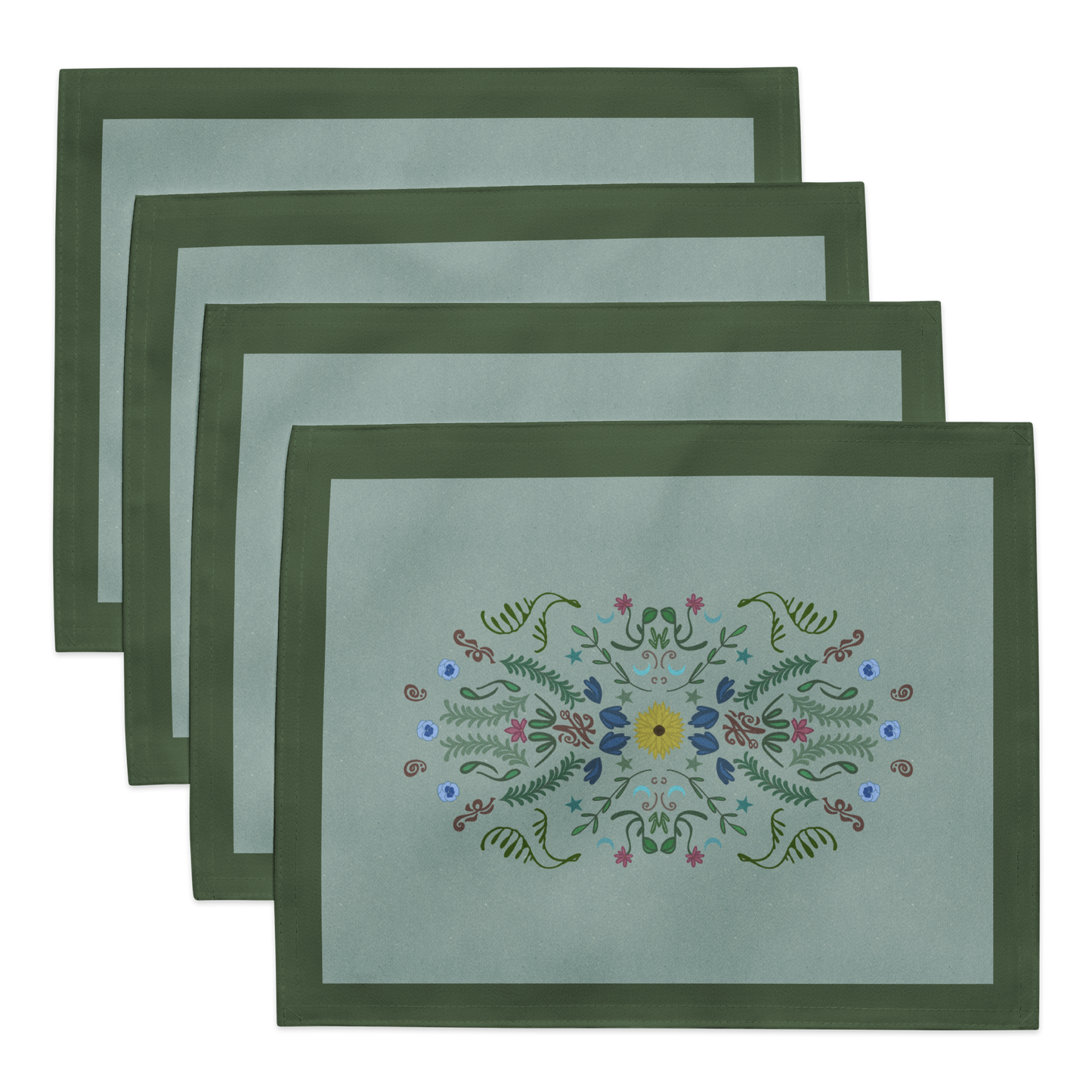 Sunflower Folk Art Placemat Set