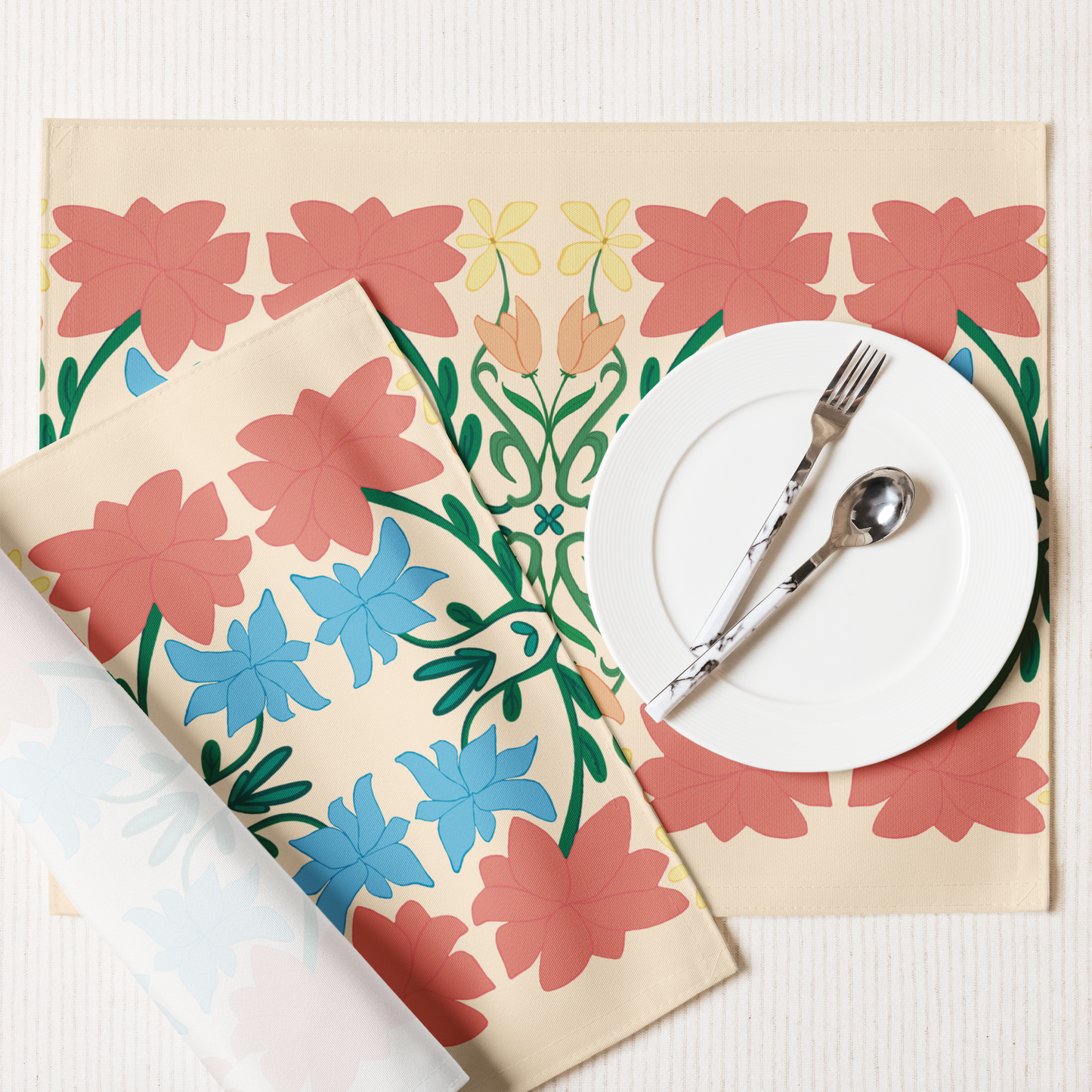 Retro Bouquet Placemat Set