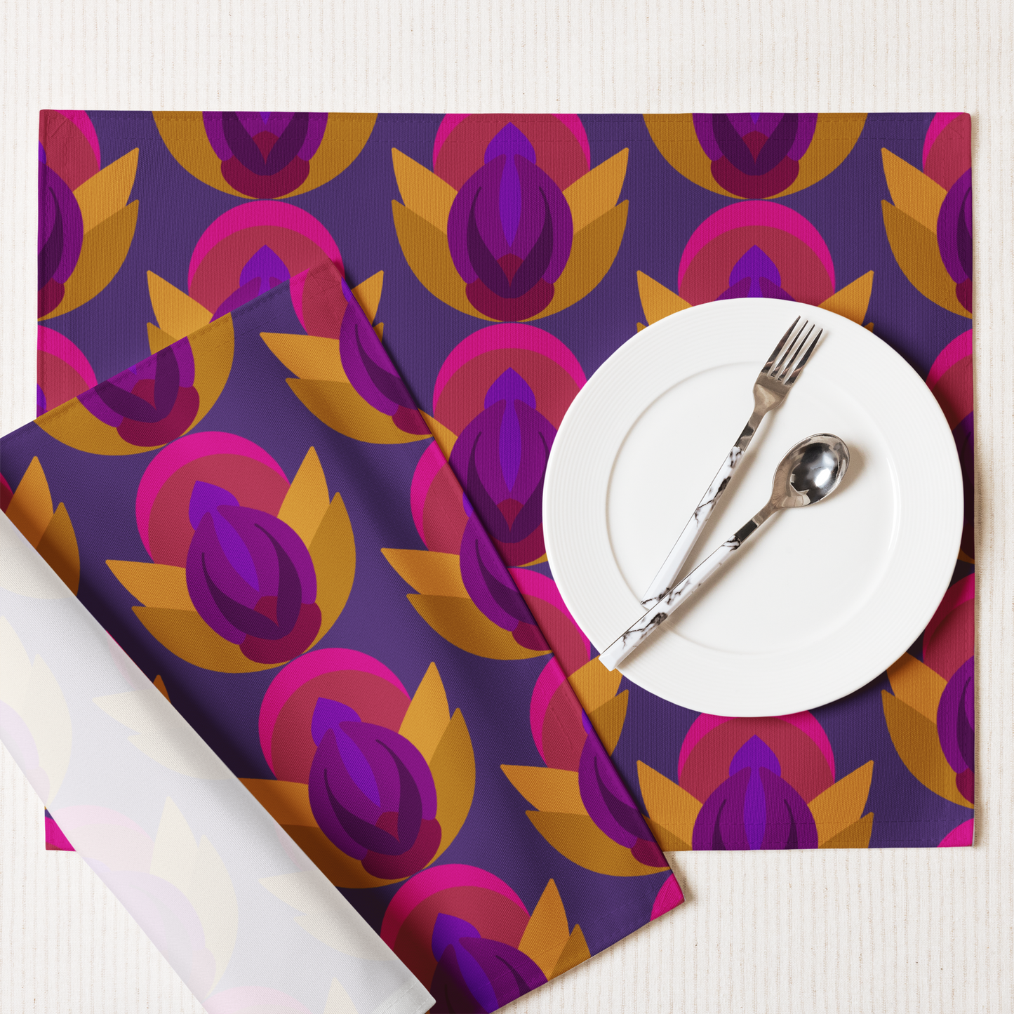 Retro Lotus Placemat Set