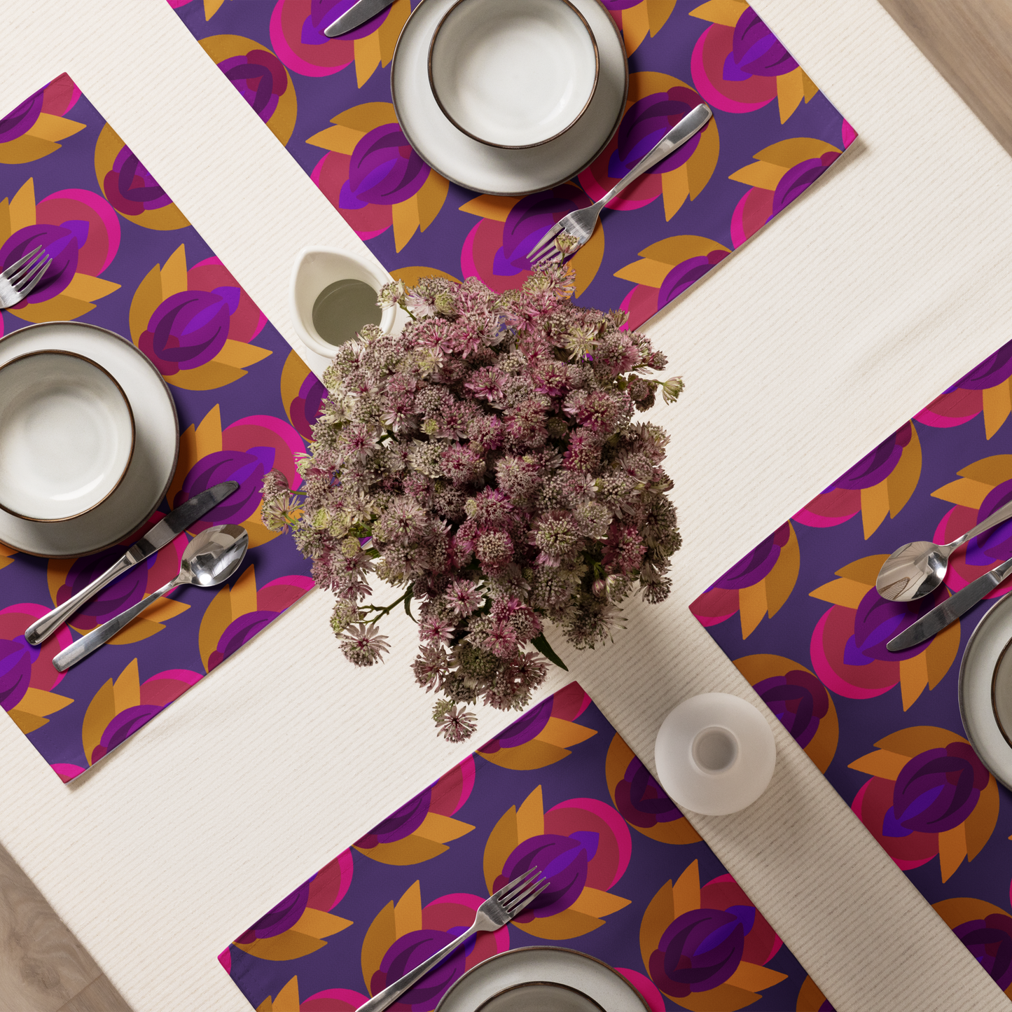 Retro Lotus Placemat Set