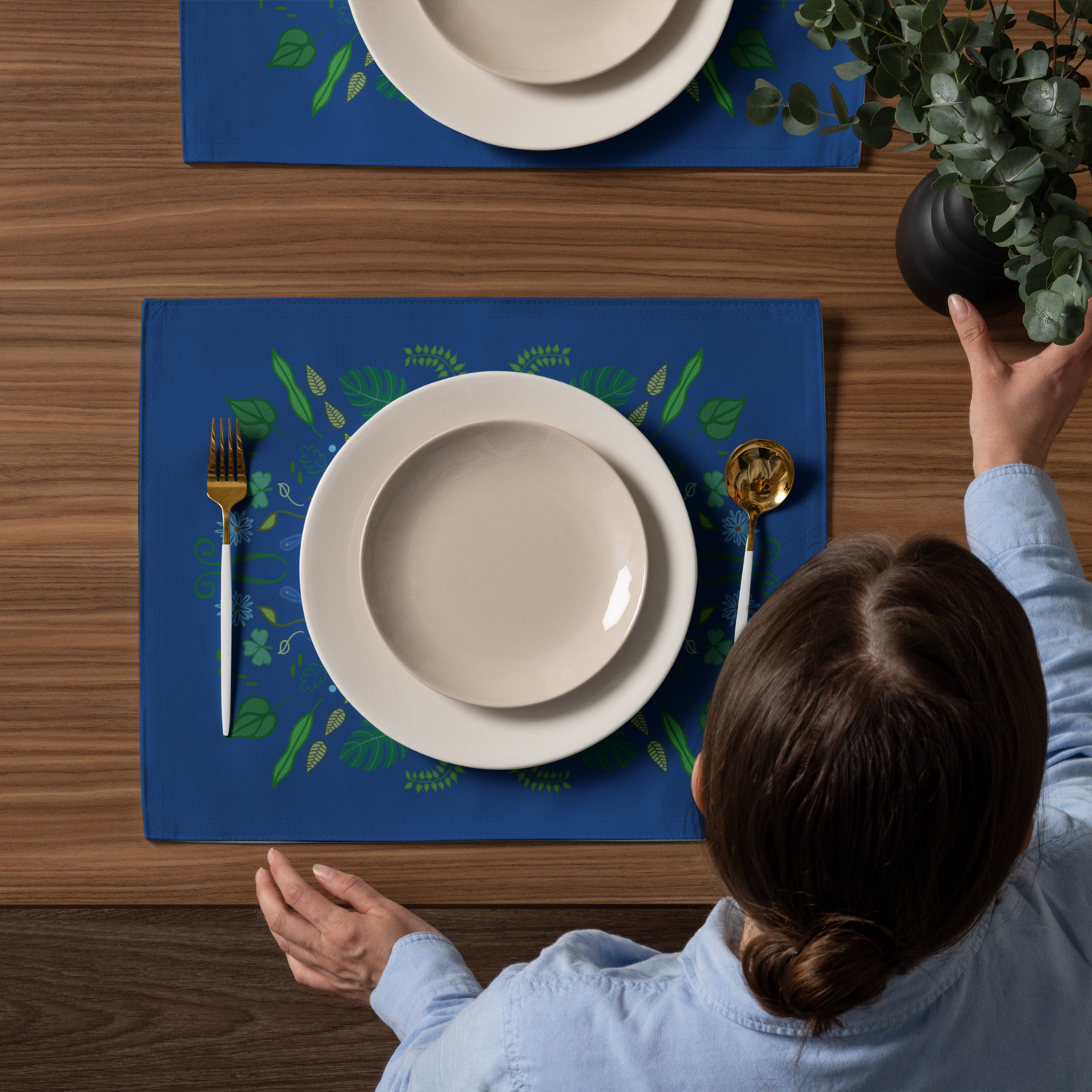 Leaf Pop Folk Art Placemat Set