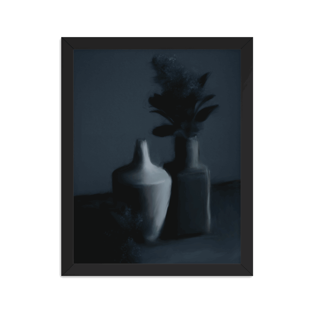 Charcoal Vases Framed Print