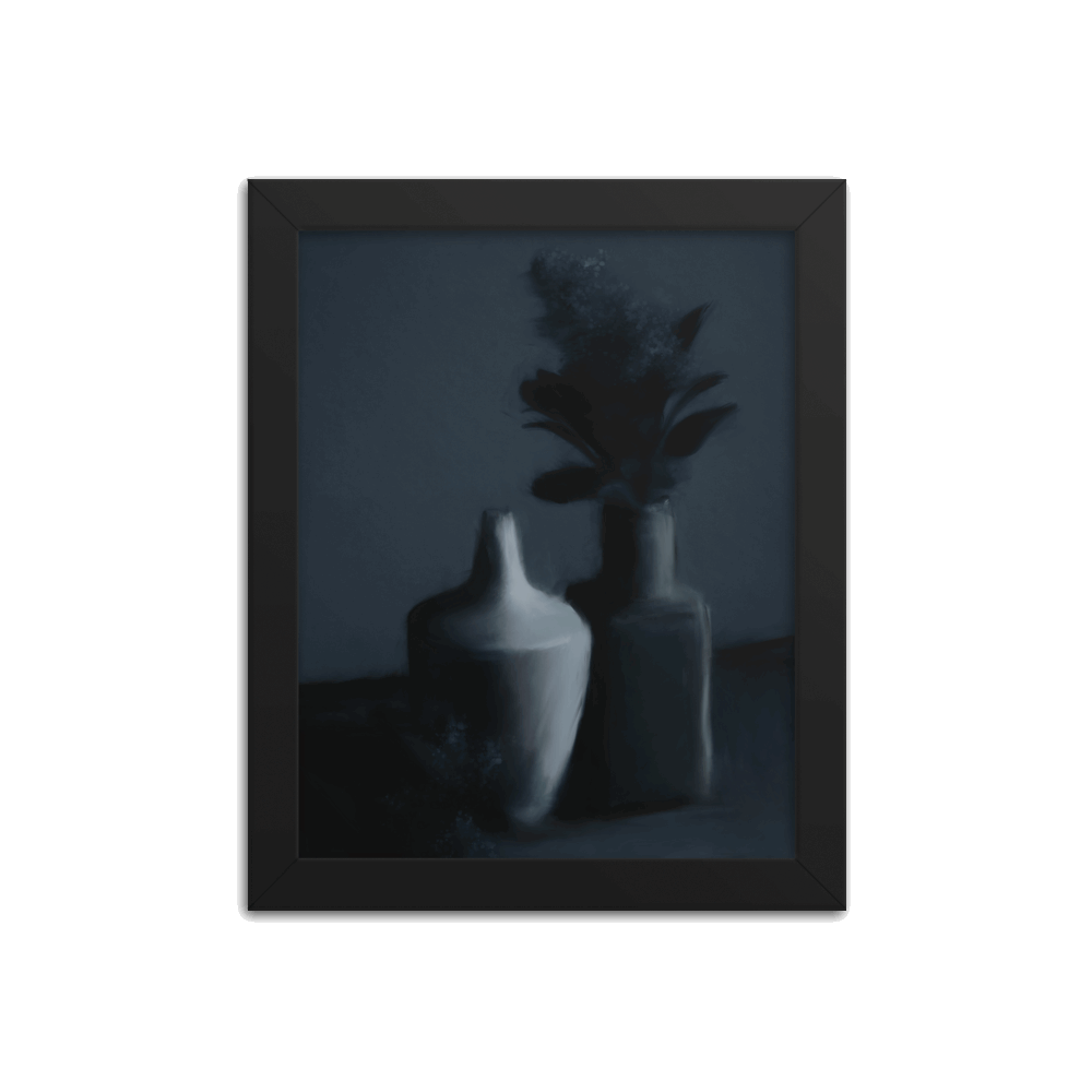 Charcoal Vases Framed Print