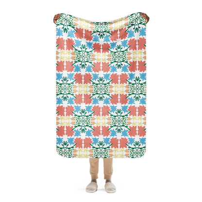 Retro Bouquet Sherpa Blanket