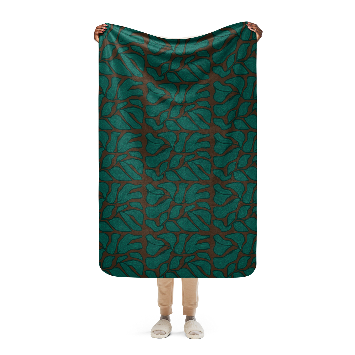 Retro Ivy Sherpa Blanket